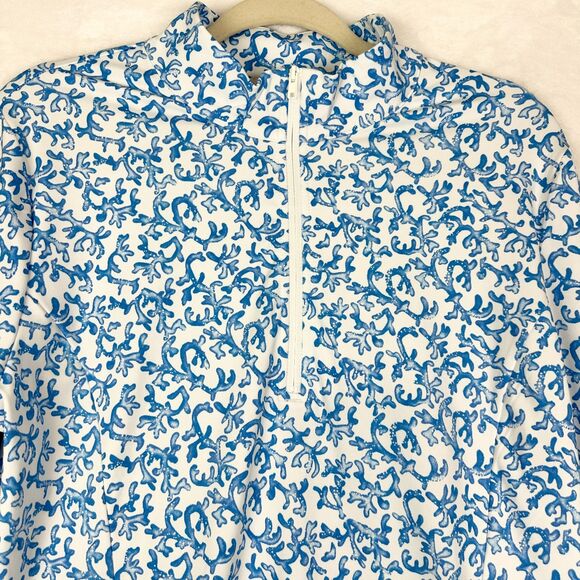 Tommy Bahama Golf Tennis Half Zip Pullover Size XL Coral Reef Pockets Cuffins - Picture 2 of 7